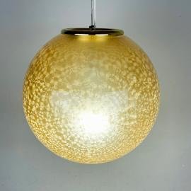 Vintage XL gold pendant lamp Italy 1970s Mid-century modern italian lighting