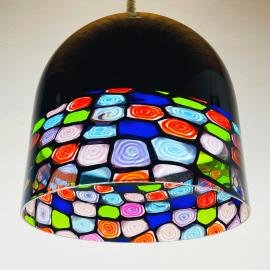 Original vintage murano pendant lamp Tinta by Renato Toso and Noti Massari for Leucos 1971 Italy