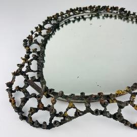Salvino Marsura Brutalist mirror Italy 1960s Mid-century modern metal mirror