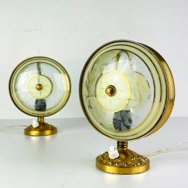 Pair of 2 vintage night lamps Italy 1950s Mid-century modern Space age light UFO table lamps
