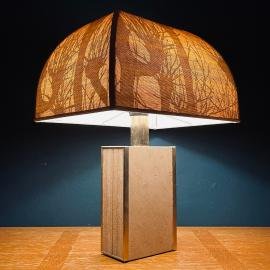 Travertine marble table lamp Italy 1970s Mid-century Modern Italian lighting