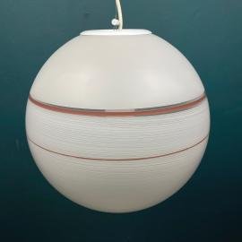 Mid-century pendant lamp Italy 1970s White glass chandelier Italian modern