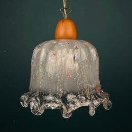 Murano glass pendant lamp by Sylcom Italy 1990s Murrine murano glass Italian lighting