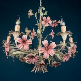 Metal chandelier Flower by Passeri International Italy 2000s Florentine Style italian lighting