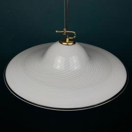 Classic swirl Murano glass pendant lamp Vetri Murano Italy 1970s White Mid-century Lighting Vintage chandelier