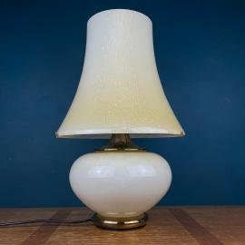 Large Murano table lamp Mushroom by F.Fabbian Italy 1970s Beige Yellow Mid-century Italian Lighting Vintage murano table lamp