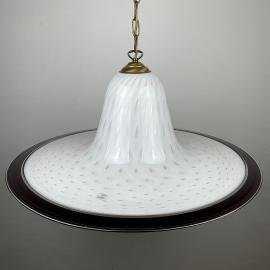 Vintage Murano glass pendant lamp Vetri Murano 025 Italy 1970s White Mid-century Lighting Vintage chandelier