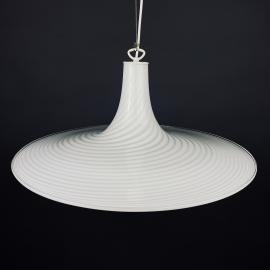 Swirl Murano glass pendant lamp Vetri Murano Italy 1970s White Mid-century Lighting Vintage chandelier