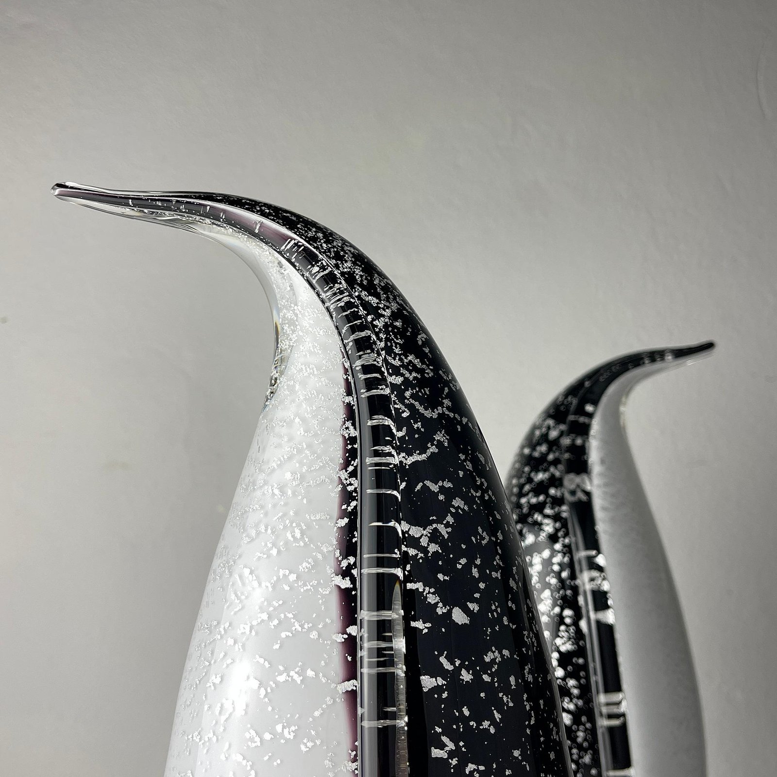 Murano table lamps Penguin Italy 1980s Set of 2 Mid-century italian lighting