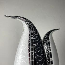 Murano table lamps Penguin Italy 1980s Set of 2 Mid-century italian lighting
