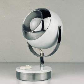 Mid-century white desk lamp Eyeball Italy 60s Retro lighting Space Age Atomic
