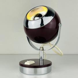 Mid-century cherry desk lamp Eyeball Italy 60s Retro lighting Space Age Atomic