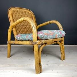 Bamboo armchair Italy 1950s Italian vintage garden furniture Mid-century interior Wicker Rattan Armchair