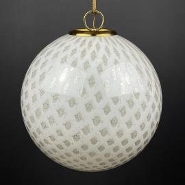 Classic white murano pendant lamp Vetri Murano Italy 1970s Italian mid-century modern lighting
