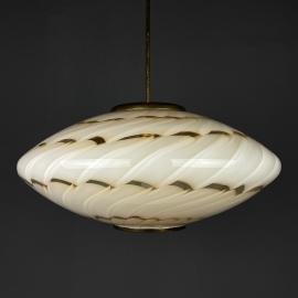 XL Mid-century murano glass pendant lamp Italy 1970s UFO Space age Italian modern lighting