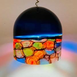 Original murano pendant lamp Tinta by Renato Toso and Noti Massari for Leucos 1971 Italy
