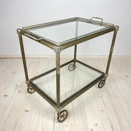 Vintage Serving Bar Cart Italy 1950s Retro trolley bar Brass Bar Wagon Drinks Trolley