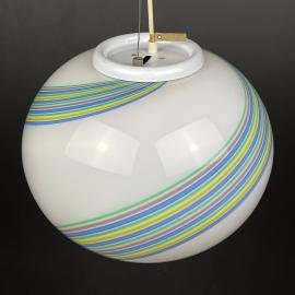 Vintage swirl murano glass pendant lamp by F.Fabbian Italy 1990s Mid-century Lighting Vintage murano chandelier