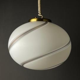Classic swirl murano pendant lamp Vetri Murano Italy 1970s Italian mid-century modern lighting