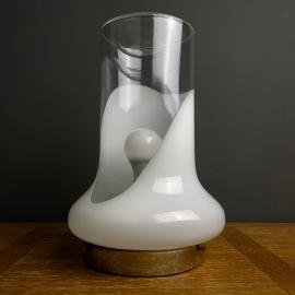 Vintage murano glass table lamp by Roberto Pamio for Leucos Italy 1970s table lamp art deco mid-century modern Italian lighting