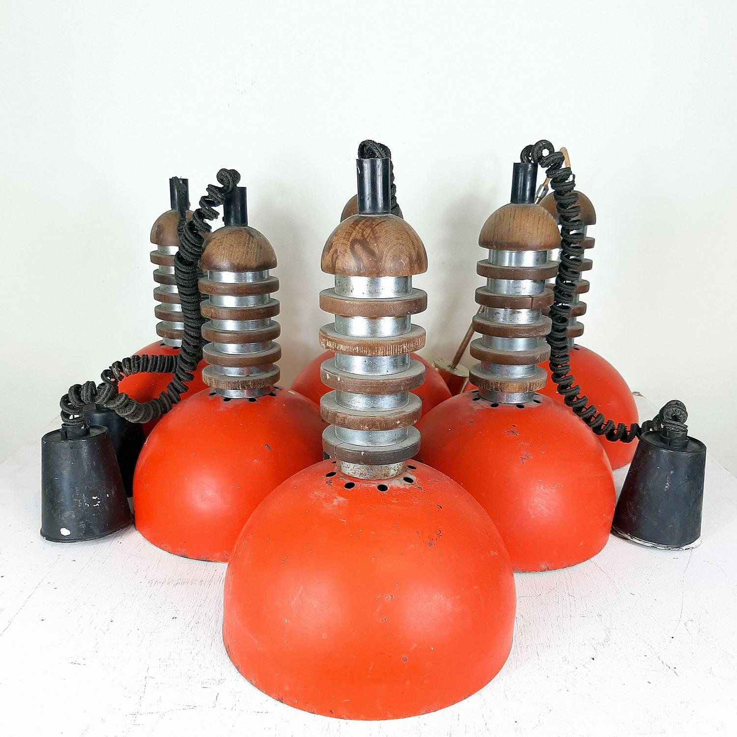 Red retro lamps