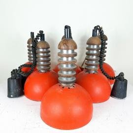 Red retro lamps