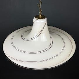 Vintage beige murano glass pendant lamp Italy 1970s Mid-century lighting Retro home decor