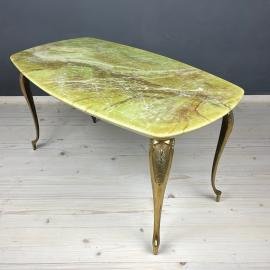 Mid-century green brown coffee table Italy 1950s Art deco Vintage Italian Modern