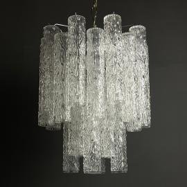 Mid-century murano glass chandelier Tronchi by Toni Zuccheri for Venini Italy 1960s