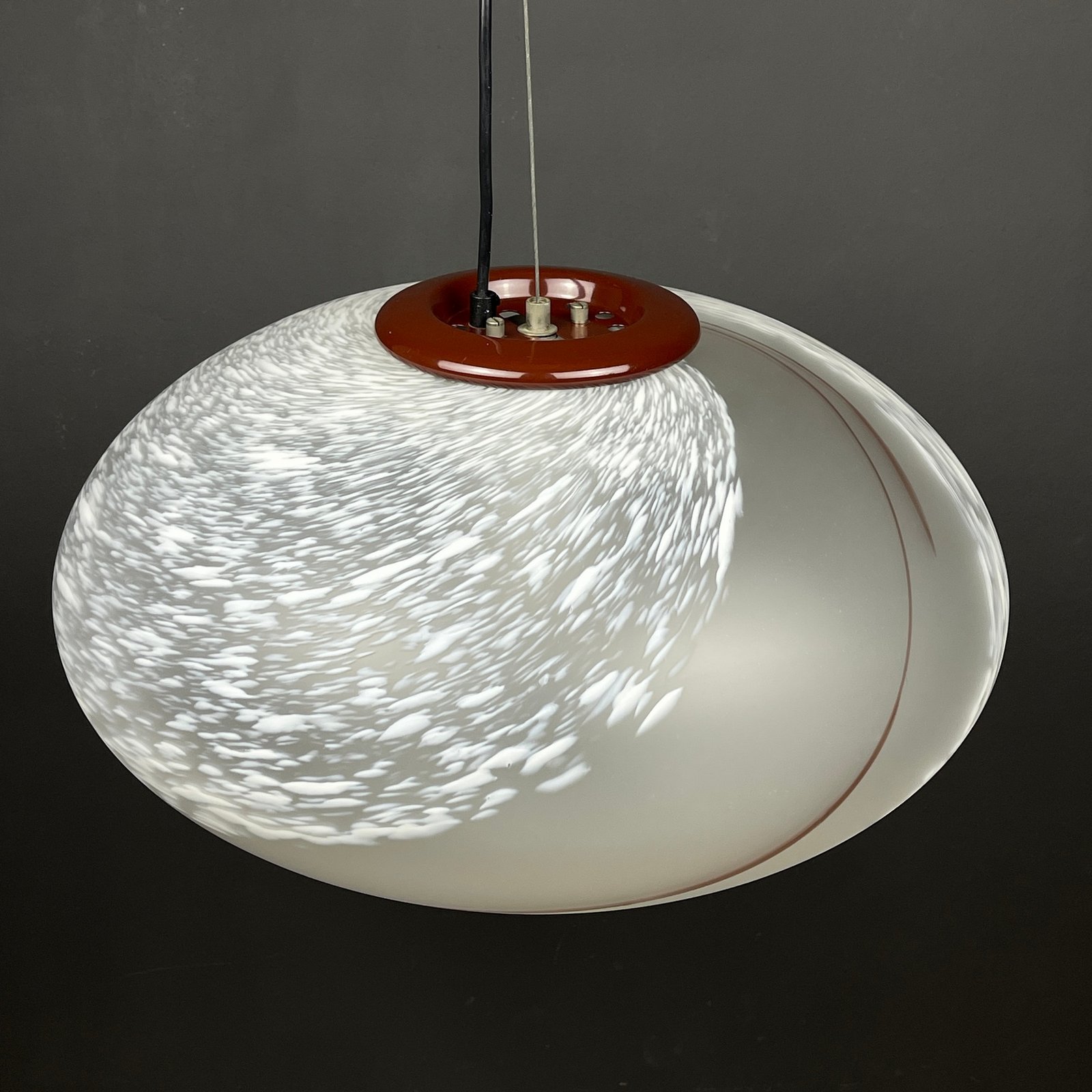 Large swirl murano glass pendant lamp Vetri Murano 004 Italy 1970s