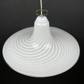 Classic swirl Murano glass pendant lamp Vetri Murano Italy 70s