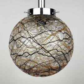 Vintage murano sphere ball pendant lamp Italy 1960s Mid-century italian lighting