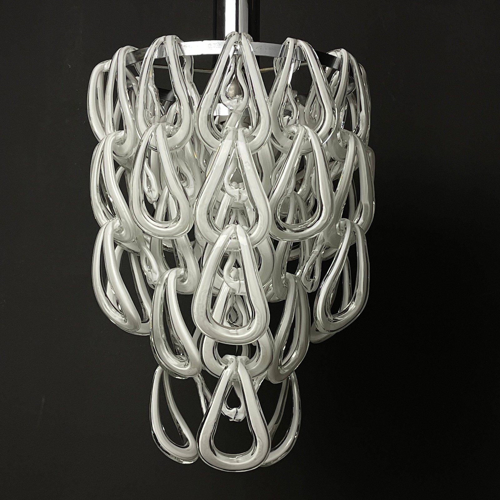Murano chandelier Giogali by Angelo Mangiarotti for Vistosi Italy 1970s