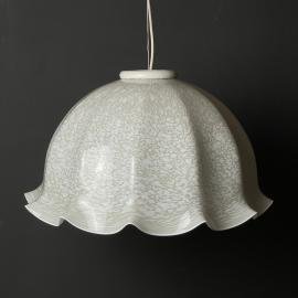 Vintage XL beige murano glass pendant lamp Italy 1970s Mid-century lighting XL ceiling lamp