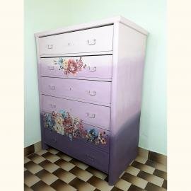 Vintage painted cottage chest of drawers