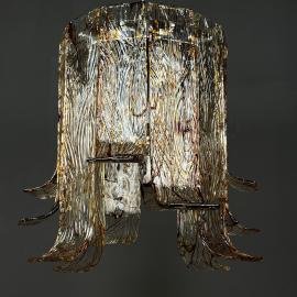 Vintage large murano chandelier by AV Mazzega Italy 1970s