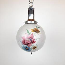 Vintage glass pendant lamp Flower Italy '60s