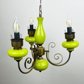 Vintage porcelain chandelier Italy 1950s