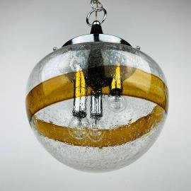 Murano glass pendant lamp Italy 1970s Space age Mid-century modern italian lighting