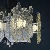 Mid-century ice Murano glass chandelier Italy 1970s Space age Sputnik atomic design