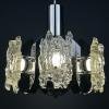 Mid-century ice Murano glass chandelier Italy 1970s Space age Sputnik atomic design
