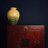 Yellow murano glass vase Italy 1970s