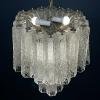 Mid-century murano glass chandelier Tronchi by Venini Italy 1960s