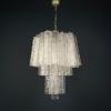 Mid-century murano glass chandelier Tronchi by Venini Italy 1960s