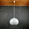 Mid-century White Pendant Lamp Meblo Guzzini 1970s Yugoslavia Italia