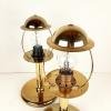 Pair of retro gold metal table lamp Sijaj Hrastnik Yugoslavia 1970s