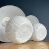 White murano table lamps Mushroom, Italy 1970s. Set of 2