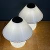 White murano table lamps Mushroom, Italy 1970s. Set of 2