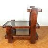 Mid-century wood coffee table Yugoslavia Meblo 1970s italian design
