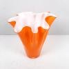Orange murano glass vase Fazzoletto Italy 1990s